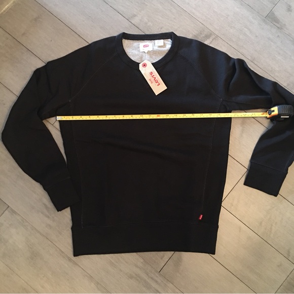 NWT LEVIS FRENCH TERRY CREW NECK SWEATSHIRT MENS SMALL (RAGLAN CUT, CUT & SEW) - Picture 6 of 9